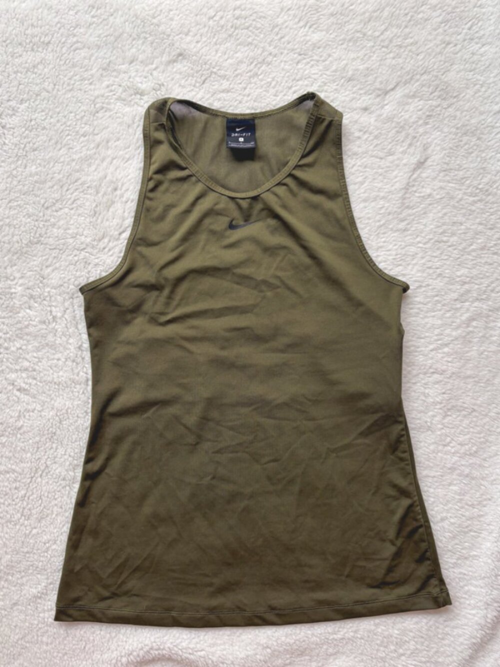 Nike Pro Dri-FIT Olive Green Racerback Workout Tank Small